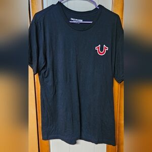 True Religion Black T-Shirt with Red Logo